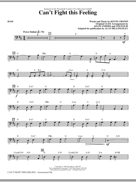 Omezená Nabídka Can‘t Fight This Feeling (from Glee) (adapt. Alan Billingsley) - Bass