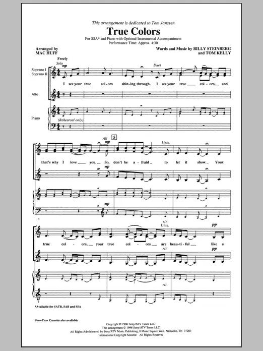 True Colors (arr. Mac Huff) Levný