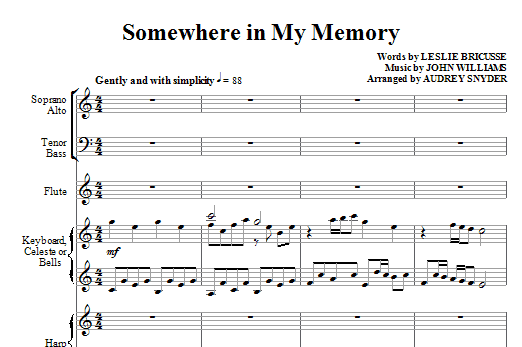 Bezpečná Platba Somewhere in My Memory (arr. Audrey Snyder) - Full Score