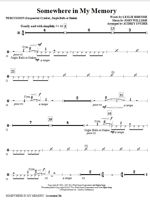 Must-Have Somewhere in My Memory (arr. Audrey Snyder) - Percussion