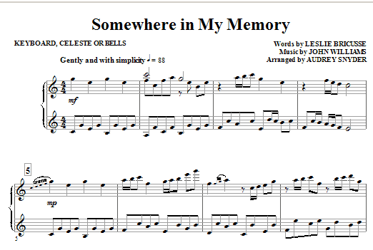 Levný Somewhere in My Memory (arr. Audrey Snyder) - Keyboard