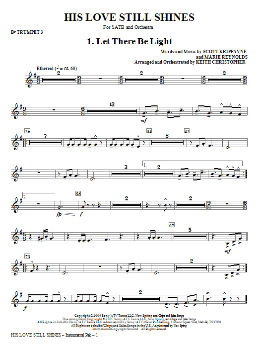 His Love Still Shines - Bb Trumpet 3 Oblíbený