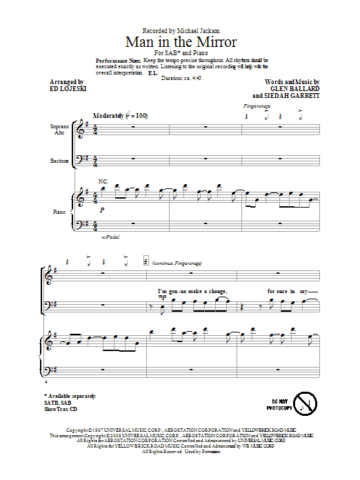 Man In The Mirror (arr. Ed Lojeski) Hit Sezóny