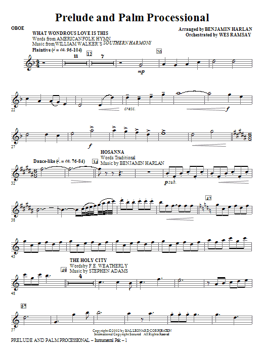 Výhodná Nabídka Prelude And Palm Processional - Oboe