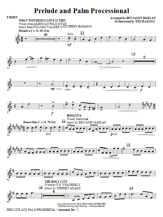 Prelude And Palm Processional - F Horn Ověřený