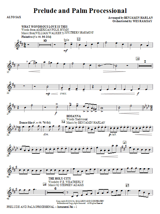 Prelude And Palm Processional - Eb Alto Sax Must-Have