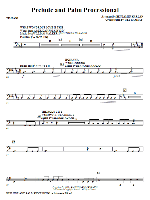 Cenová Bomba Prelude And Palm Processional - Timpani