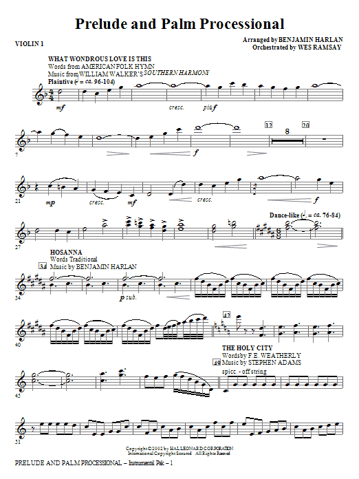 Prelude And Palm Processional - Violin 1 Omezená Nabídka
