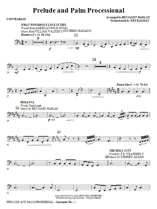 Nejlepší Volba Prelude And Palm Processional - Contrabass