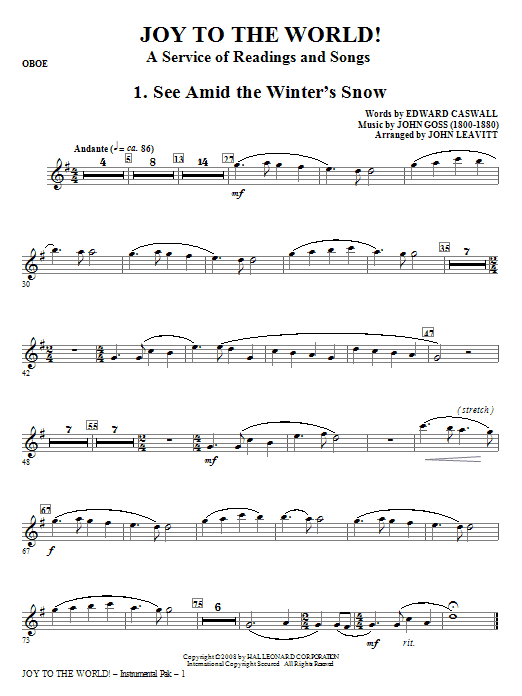 Joy To The World - Oboe Finální Výprodej