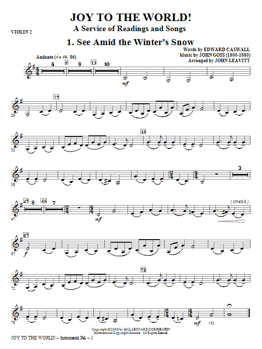 Dokud Zásoby Vydrží Joy To The World - Violin 2