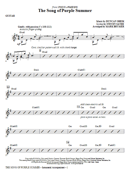 Poslední Šance The Song Of Purple Summer - Guitar