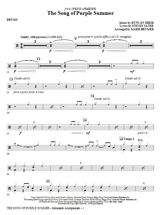 The Song Of Purple Summer - Drums Nová Kolekce