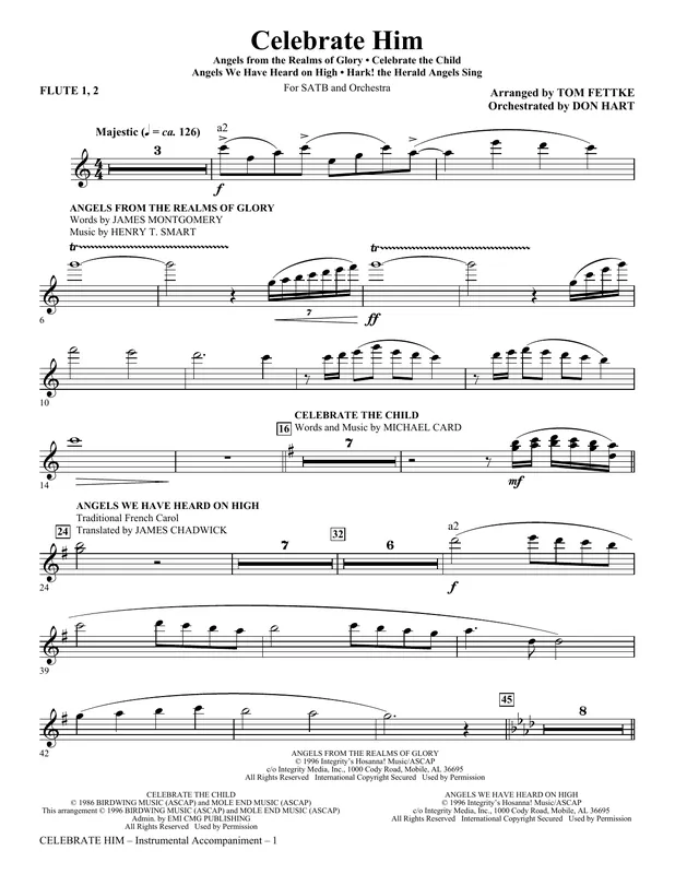 Oblíbený Celebrate Him (Medley) - Flute 1 & 2