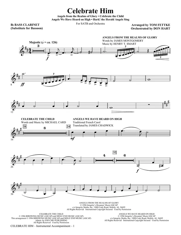Objednat Nyní Celebrate Him (Medley) - Bass Clarinet (sub. Bassoon)