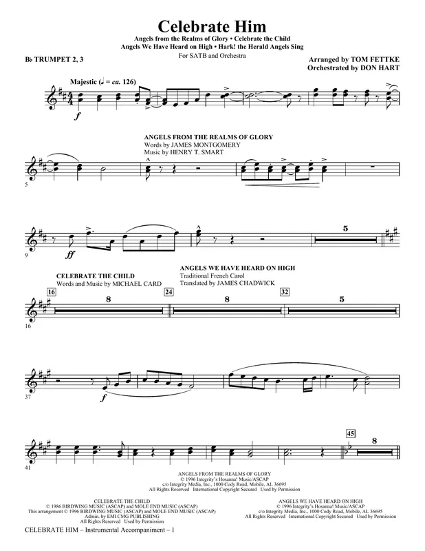 Pouze Dnes Celebrate Him (Medley) - Bb Trumpet 2,3
