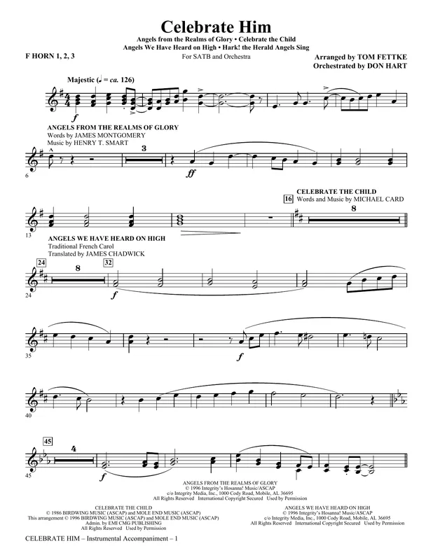 Časově Omezené Celebrate Him (Medley) - F Horn 1,2,3