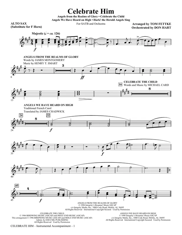 Sleva Celebrate Him (Medley) - Alto Sax 1, 2, 3 (sub. Horn)