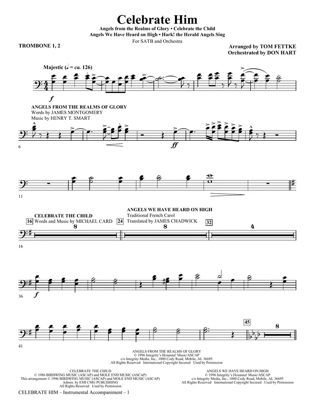 Celebrate Him (Medley) - Trombone 1 & 2 Akční Cena