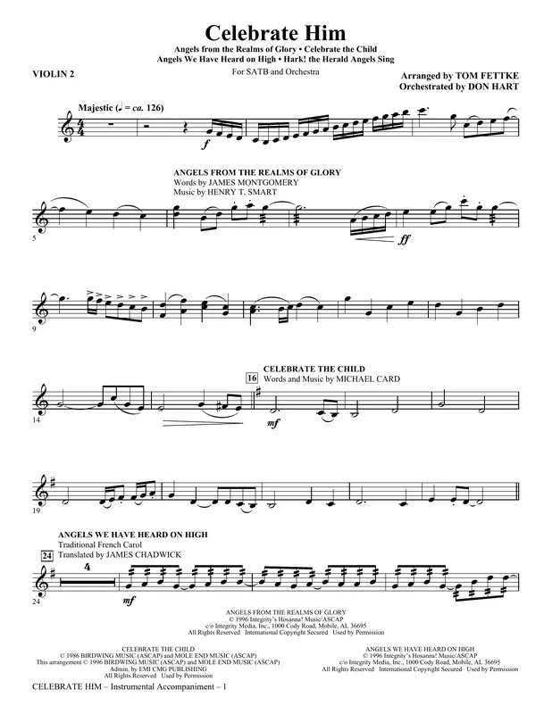 Omezená Nabídka Celebrate Him (Medley) - Violin 2