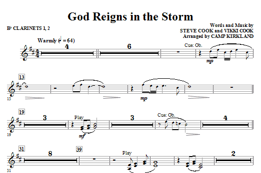 God Reigns In The Storm - Bb Clarinet 1 & 2 Objednat Nyní