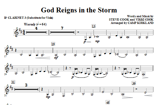 Sezónní Sleva God Reigns In The Storm - Clarinet 3 (Sub. Viola)