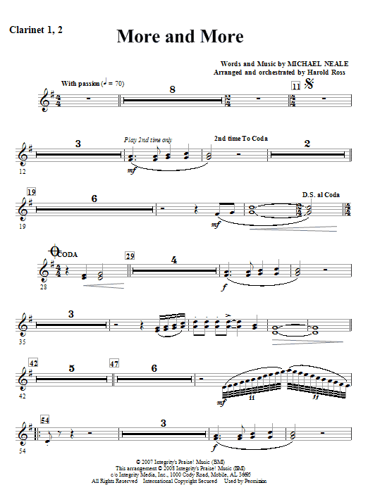Přímo Od Výrobce More And More - Bb Clarinet 1,2