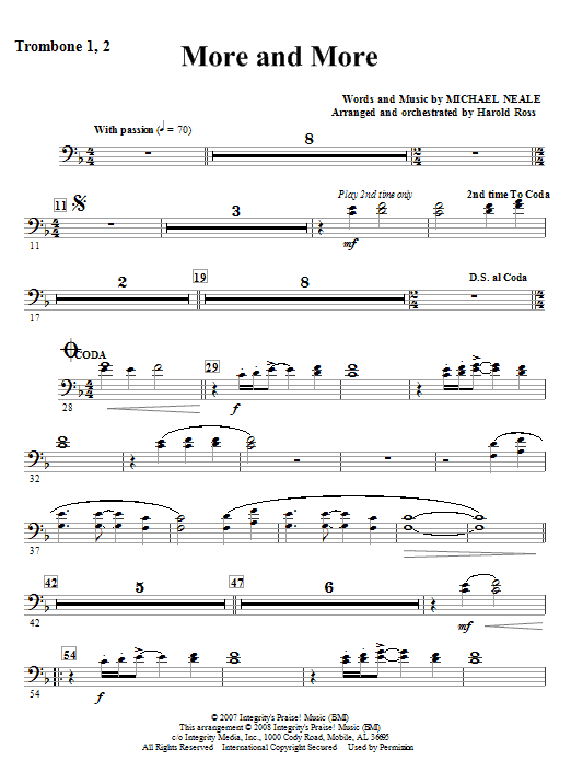 More And More - Trombone 1,2 Originální