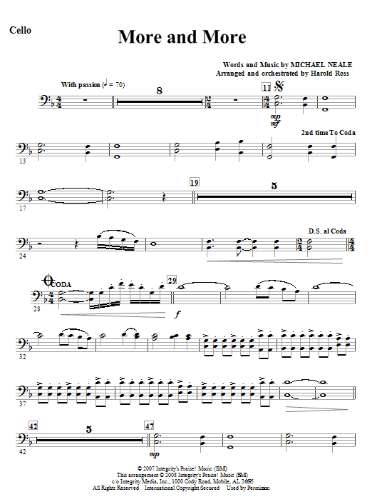 Sleva More And More - Cello
