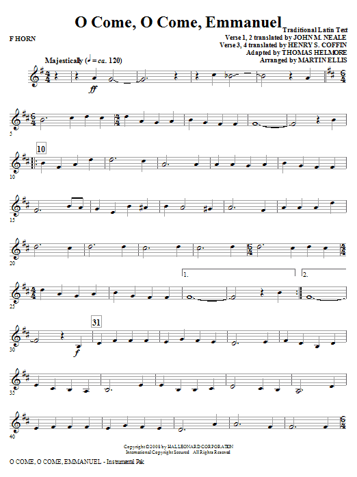 O Come, O Come, Emmanuel - F Horn Levný