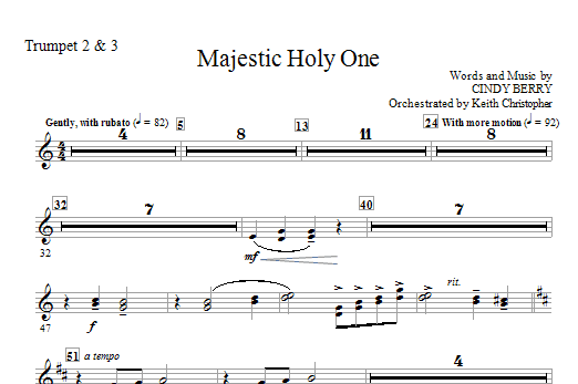 Horká Nabídka Majestic Holy One - Bb Trumpet 2,3