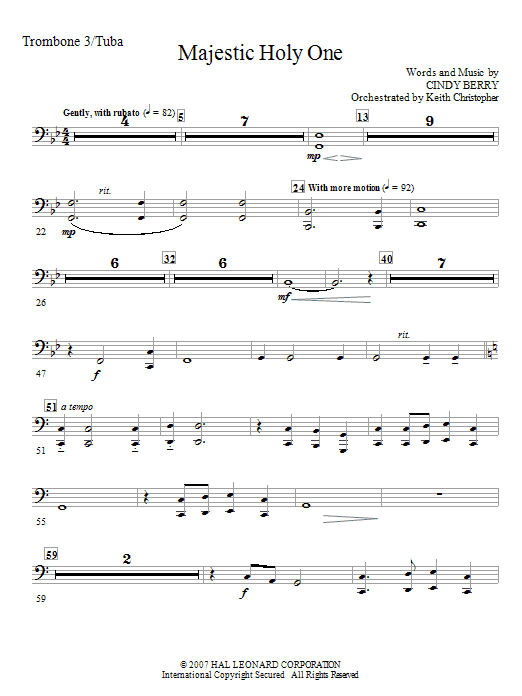 Zlevněný Majestic Holy One - Trombone 3/Tuba