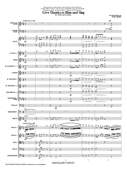 Koupit Online Give Thanks To Him And Sing - Full Score