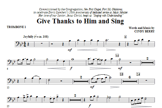 Tovární Cena Give Thanks To Him And Sing - Trombone 1