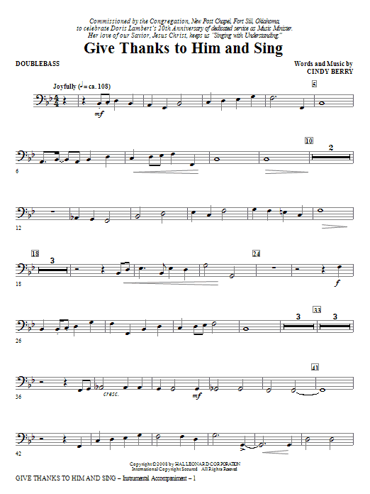 Give Thanks To Him And Sing - Double Bass Levný