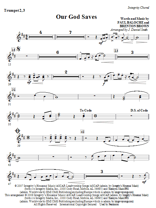 Our God Saves - Bb Trumpet 2,3 Nízká Cena