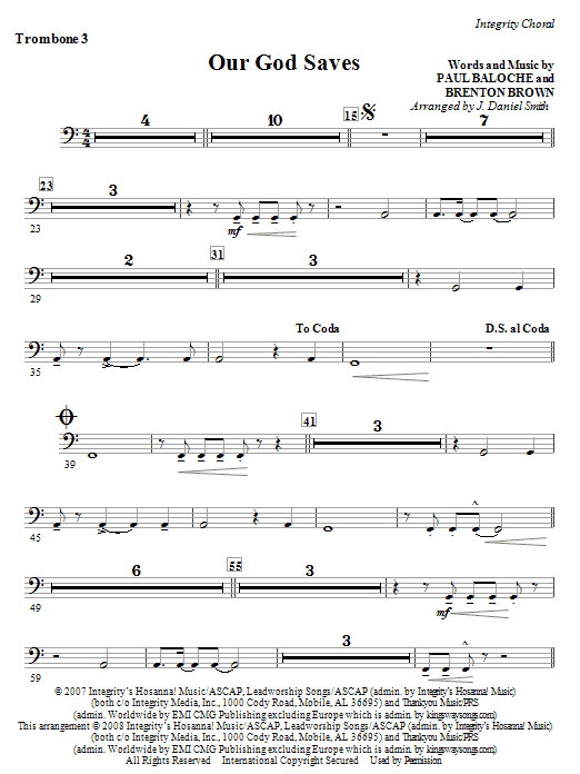 Our God Saves - Trombone 3 Víkendová Akce