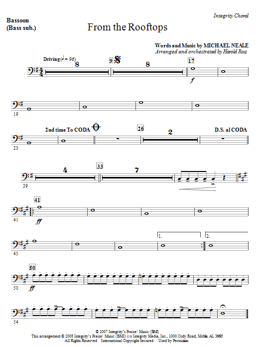 Jen Po Omezenou Doba From The Rooftops - Bassoon (sub. Bass)