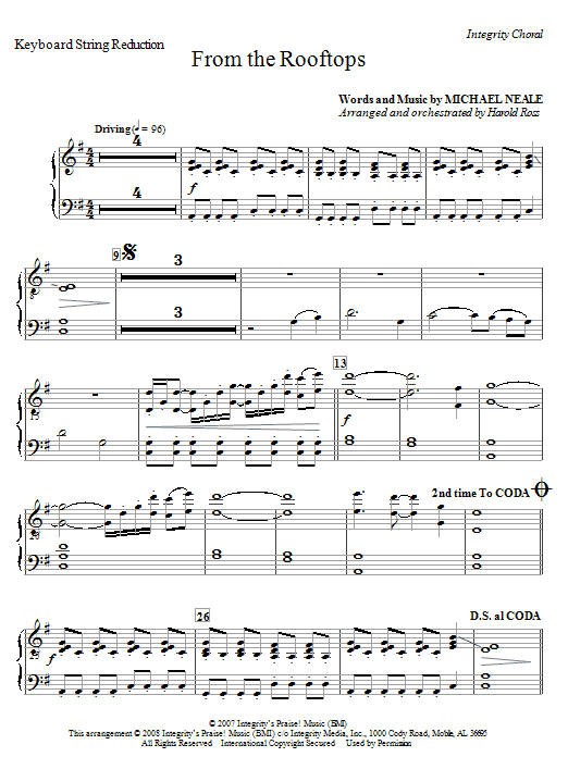Odeslání Ihned From The Rooftops - Keyboard String Reduction