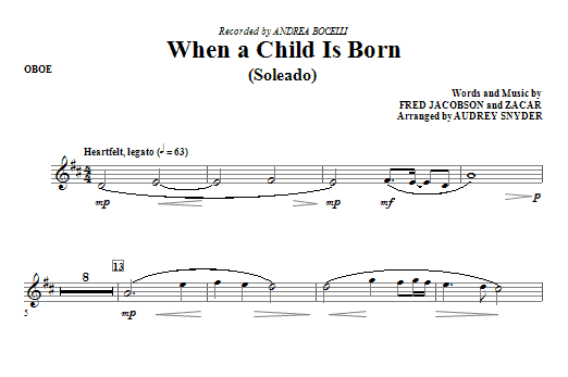 When A Child Is Born (Soleado) - Oboe Expresní Doručení