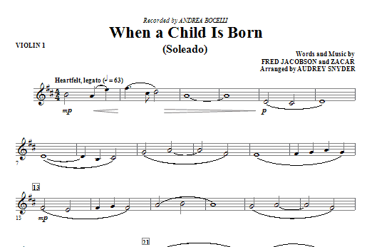 When A Child Is Born (Soleado) - Violin 1 Jen Po Omezenou Doba