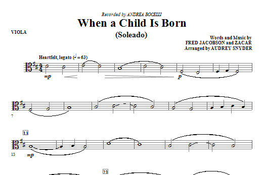 Odeslání Ihned When A Child Is Born (Soleado) - Viola