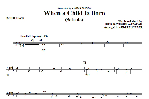 Nakupujte Hned When A Child Is Born (Soleado) - String Bass