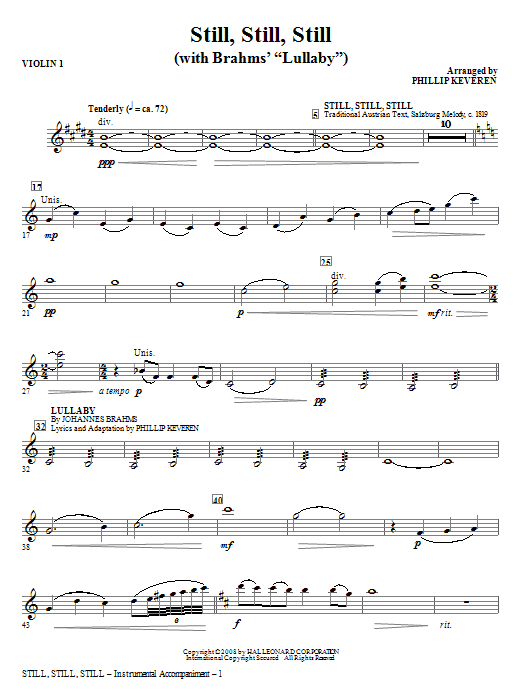 Still, Still, Still (with Brahms‘ Lullaby) - Violin 1 Nízká Cena