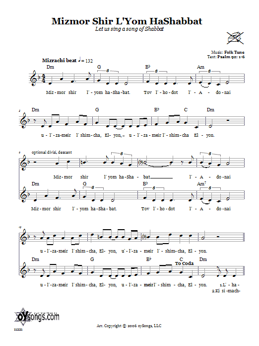 Mizmor Shir L‘Yom HaShabbat (Let Us Sing A Song Of Shabbat) Cenová Bomba