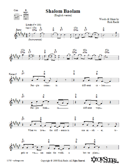Sleva Shalom Baolam (English version)