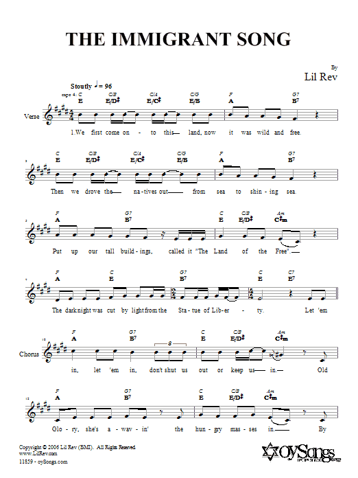 Speciální Cena The Immigrant Song