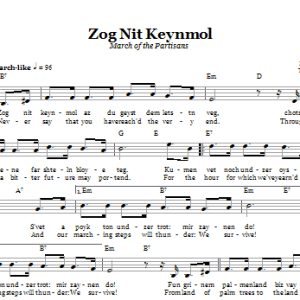 Zog Nit Keynmol (March Of The Partisans) Akce
