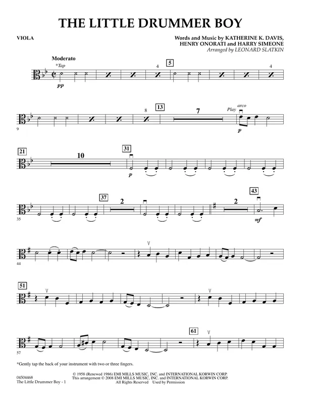 Finální Výprodej The Little Drummer Boy - Viola