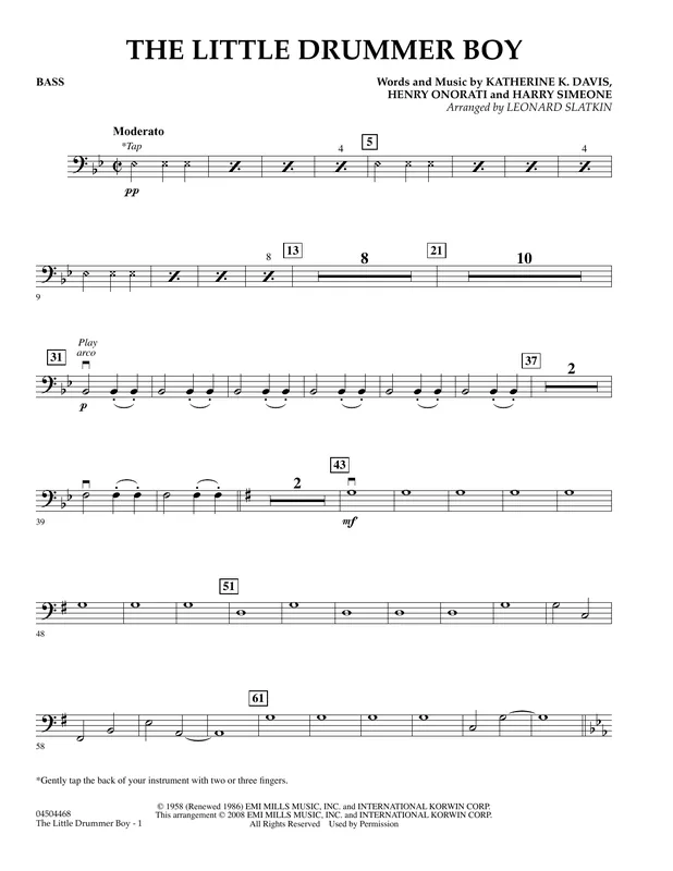 The Little Drummer Boy - Bass Omezená Nabídka